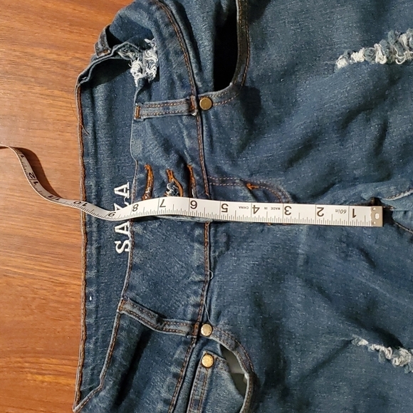 Saza Jeans Womens size 9 SJ jeans distressed low rise tapered destroyed - Picture 9 of 13